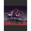 Marian Imports Marian Imports F13102 14 in. Three Running Horses Statue - Bronze F13102